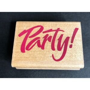 Rubber Stampede Rubber Stamp Party! A2446D Text Wood Mounted